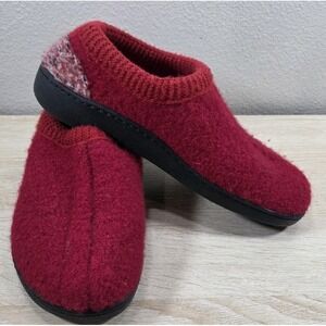 Haflinger Red Boiled Wool Clogs Slip On House Shoes EU 40